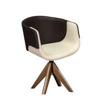 Poltrona Giratória PL212 Marrom e Creme Cercatto