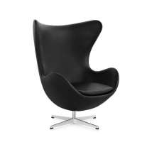 Poltrona Egg Giratória de Alumínio PL207 Preto Cercatto