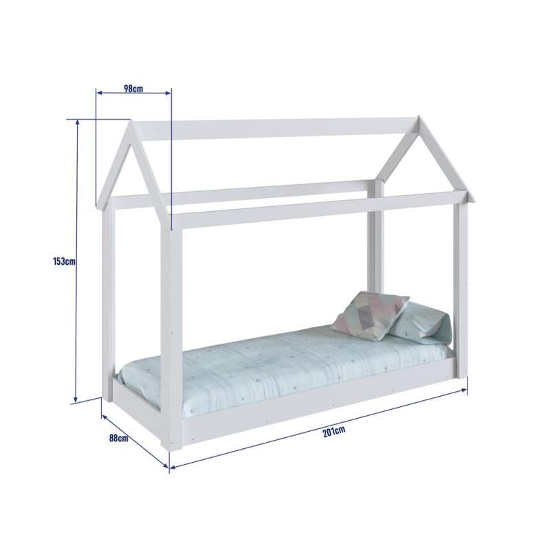 Cama Casinha Montessoriana Completa Móveis Branco - Branco