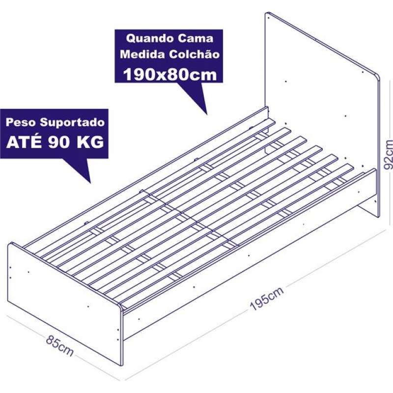 Berço Mini Cama Branco BB670 Completa Móveis - Branco