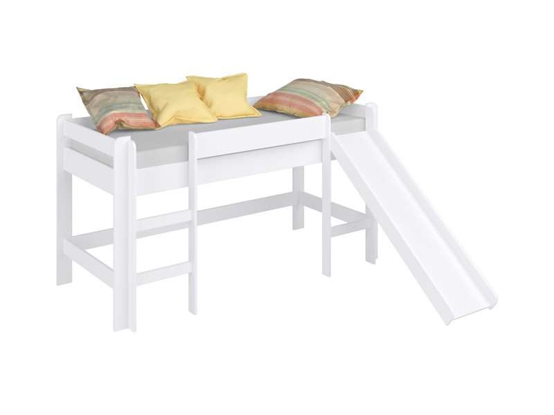 Cama Infantil com Escorregador Branco BB880 Completa Móveis - Branco