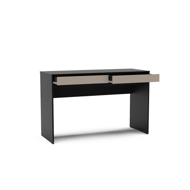 Mesa com Gaveta Lindóia Preto/Cinza Politorno - Preto/Cinza