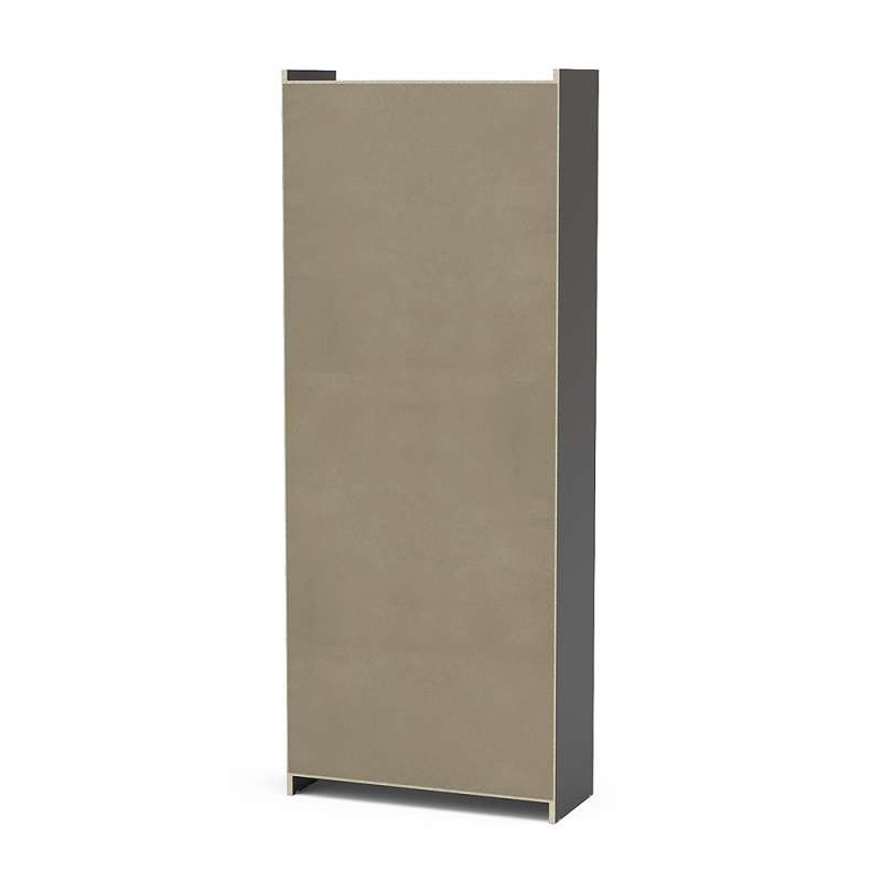 Estante com Portas Preto/Cinza Politorno - Preto/Cinza