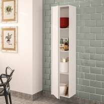 Armário multiuso Una 1 porta 3 prateleiras Branco Politorno Armário multiuso Una 1 porta 3 prateleiras Branco Politorno