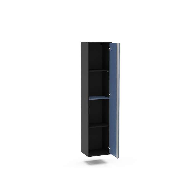 Armário multiuso Una 1 porta 3 prateleiras Preto/Azul Vel Politorno - Branco