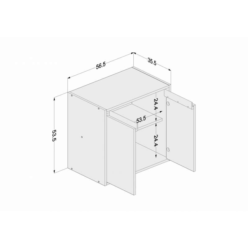 Balcão Una 2 portas Branco Politorno - Branco