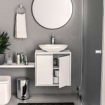 Balcão Una 2 portas Branco Politorno Balcão Una 2 portas Branco Politorno