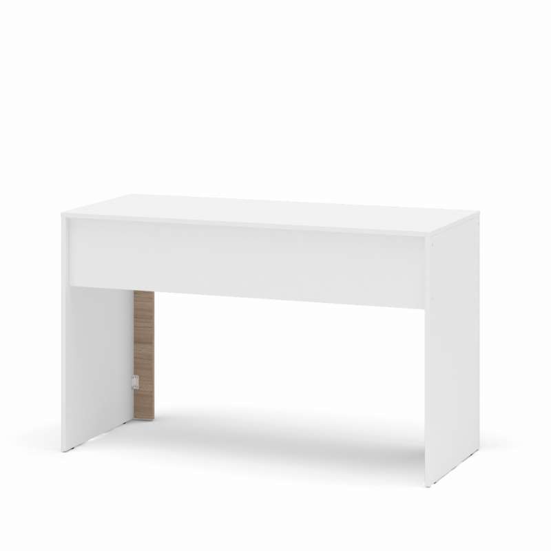 Mesa de escritório Macau 1,20m Branco/Castanho Politorno - Branco-Castanho
