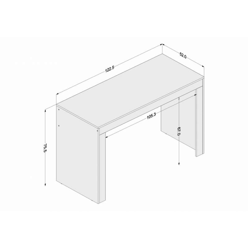 Mesa de escritório Macau 1,20m Branco/Castanho Politorno - Branco-Castanho