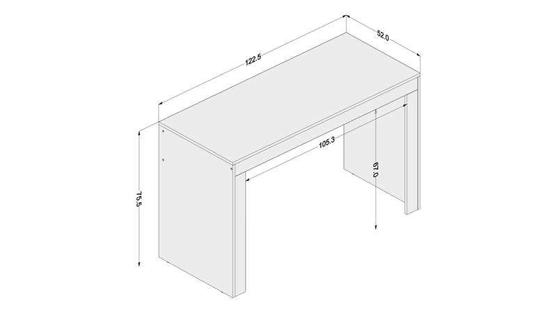 Mesa de escritório Macau 1,20m Preto/Castanho Politorno - Preto-Castanho