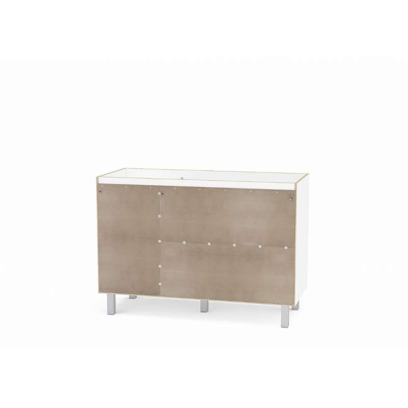 Balcão Floripa para pia 1,20m 2 portas 3 gavetas Branco/Carvalho Claro Politorno - Branco - Carvalho Claro