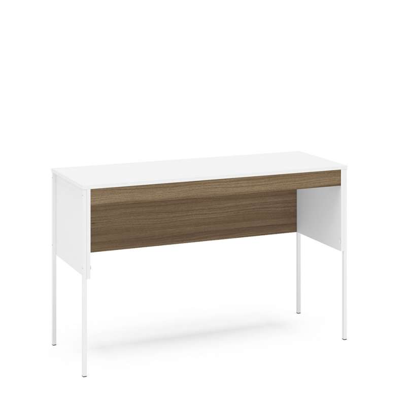 Mesa escritório Maiorca 1,20 m pés metal Branco/Castanho - Branco - Castanho