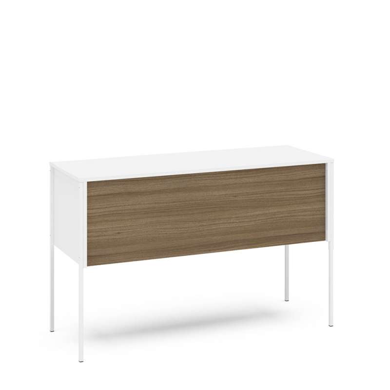 Mesa escritório Maiorca 1,20 m pés metal Branco/Castanho - Branco - Castanho