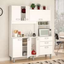 Cozinha compacta João Pessoa 7 portas 2 gavetas Branco Politorno Cozinha compacta João Pessoa 7 portas 2 gavetas Branco Politorno
