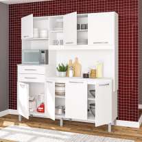 Cozinha compacta Belém 7 portas 2 gavetas Branco Politorno Cozinha compacta Belém 7 portas 2 gavetas Branco Politorno