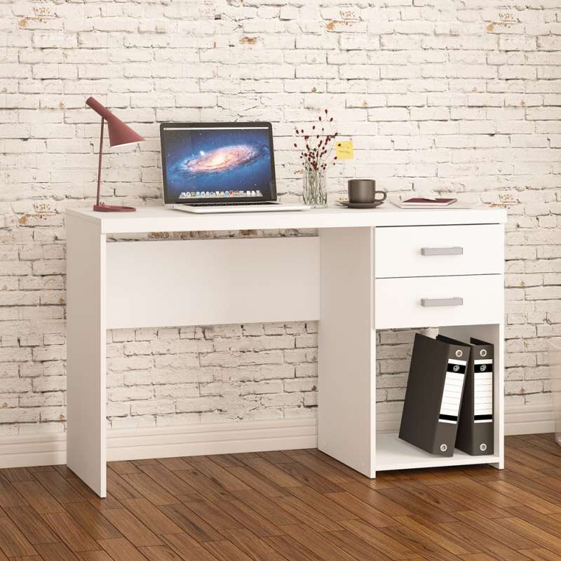 Mesa com Gaveta Malta Branca Politorno - Branco