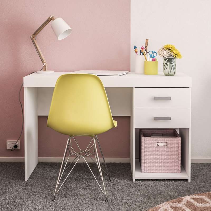 Mesa com Gaveta Malta Branca Politorno - Branco