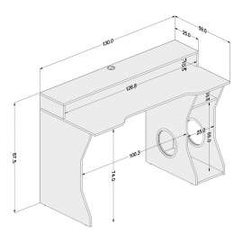 Mesa gamer Fremont para 2 monitores Preto/Verde Politorno - Preto-Verde