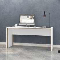 Mesa Los Angeles 1,60m Branco e Carvalho Claro Politorno Mesa Los Angeles 1,60m Branco e Carvalho Claro Politorno