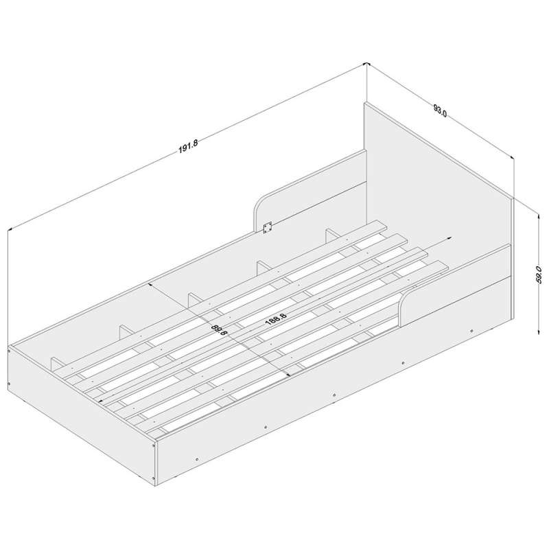 Cama com guarda-corpo Canadá Castanho Politorno - Castanho