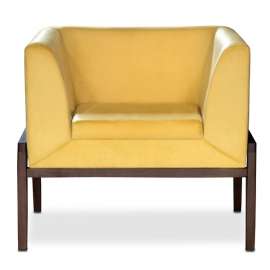 Poltrona de espera PL139 em Suede Amarelo Cercatto - Amarelo