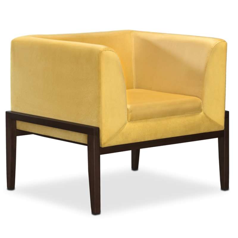 Poltrona de espera PL139 em Suede Amarelo Cercatto - Amarelo