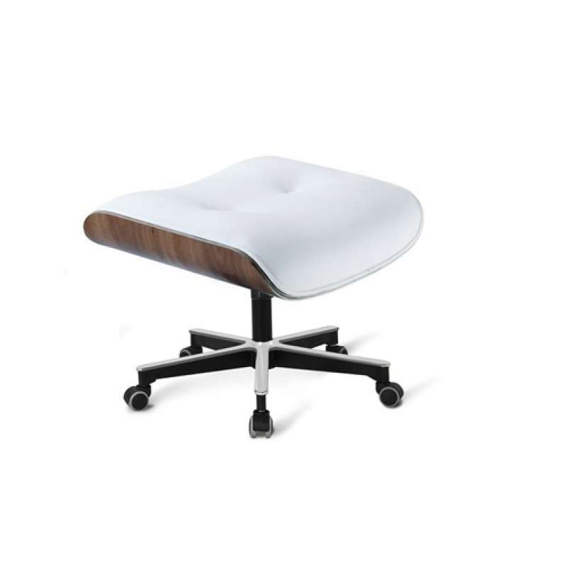 Puff Charles Eames em Couro Natural Branco Cercatto - Branco