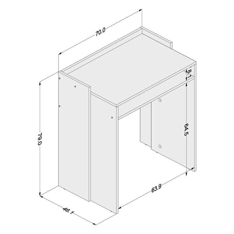 Mesa para o Quarto Beijing 70cm Preto Politorno - Preto