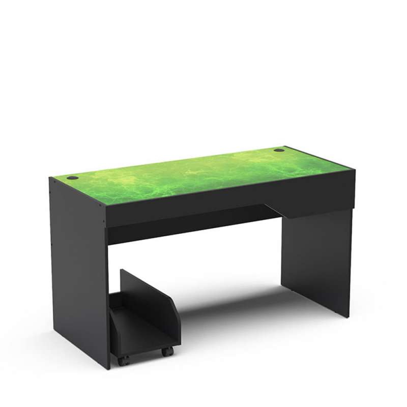 Mesa Gamer Fiji Preto e Verde Politorno - Preto/Verde