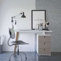 Mesa para escritório Milano Branco e Cinza Politorno Mesa para escritório Milano Branco e Cinza Politorno