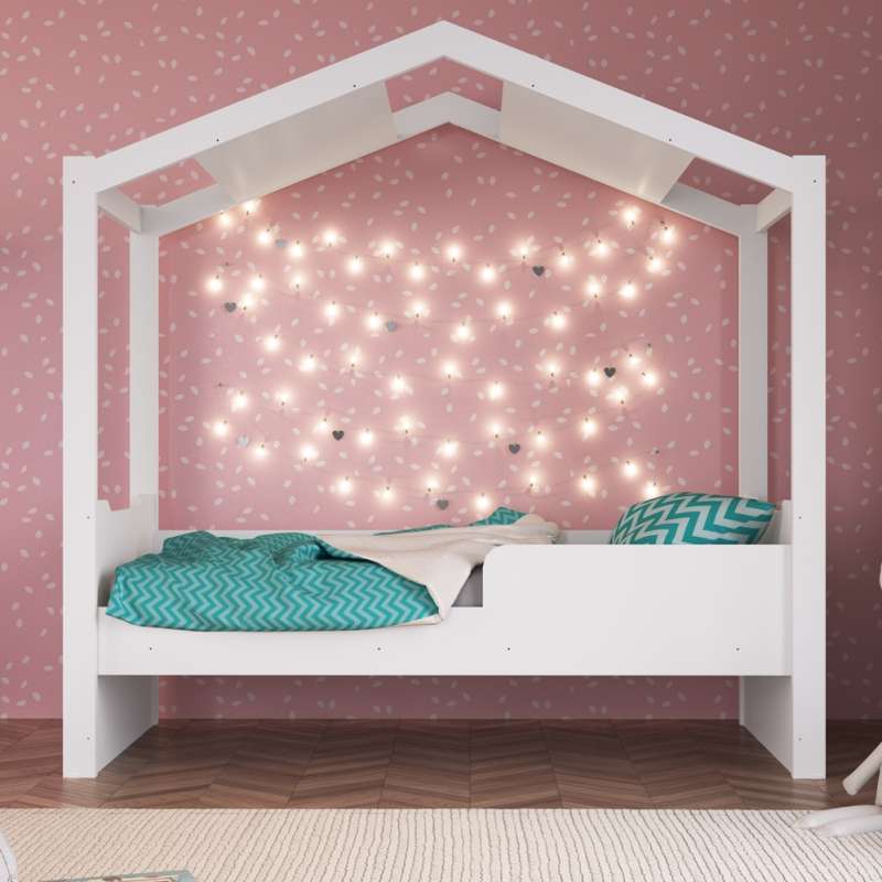 Mini Cama Casinha Montessoriana Branco Completa Móveis - Branco
