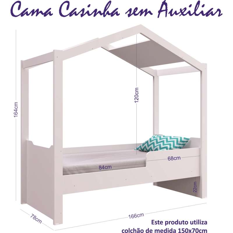 Mini Cama Casinha Montessoriana Branco Completa Móveis - Branco