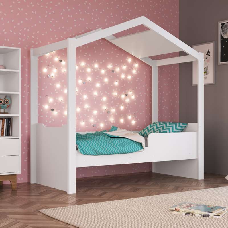 Mini Cama Casinha Montessoriana Branco Completa Móveis - Branco