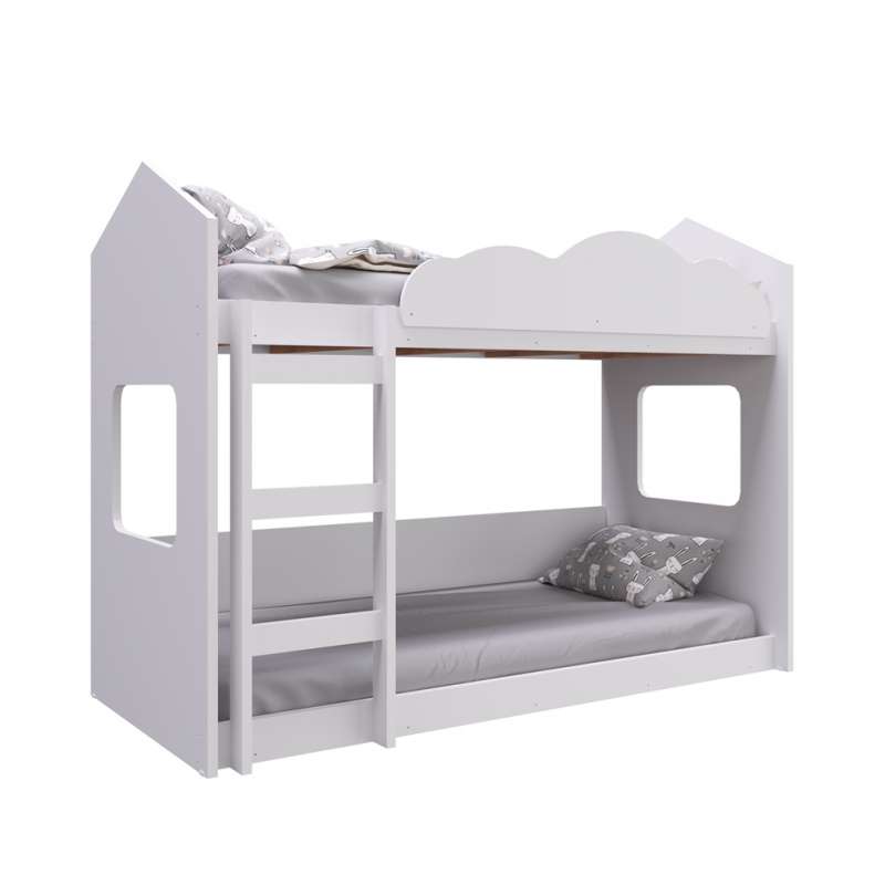 Beliche Casinha Montessoriano Branco Completa Móveis - Branco