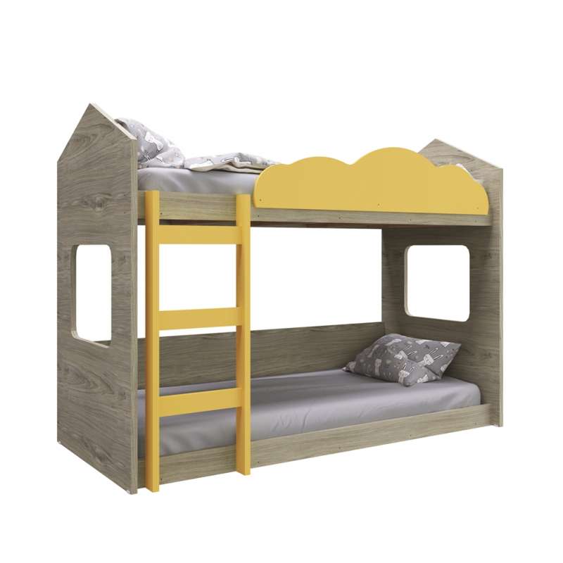 Beliche Montessoriano Montreal Carvalho e Amarelo Completa Móveis - Carvalho/Amarelo