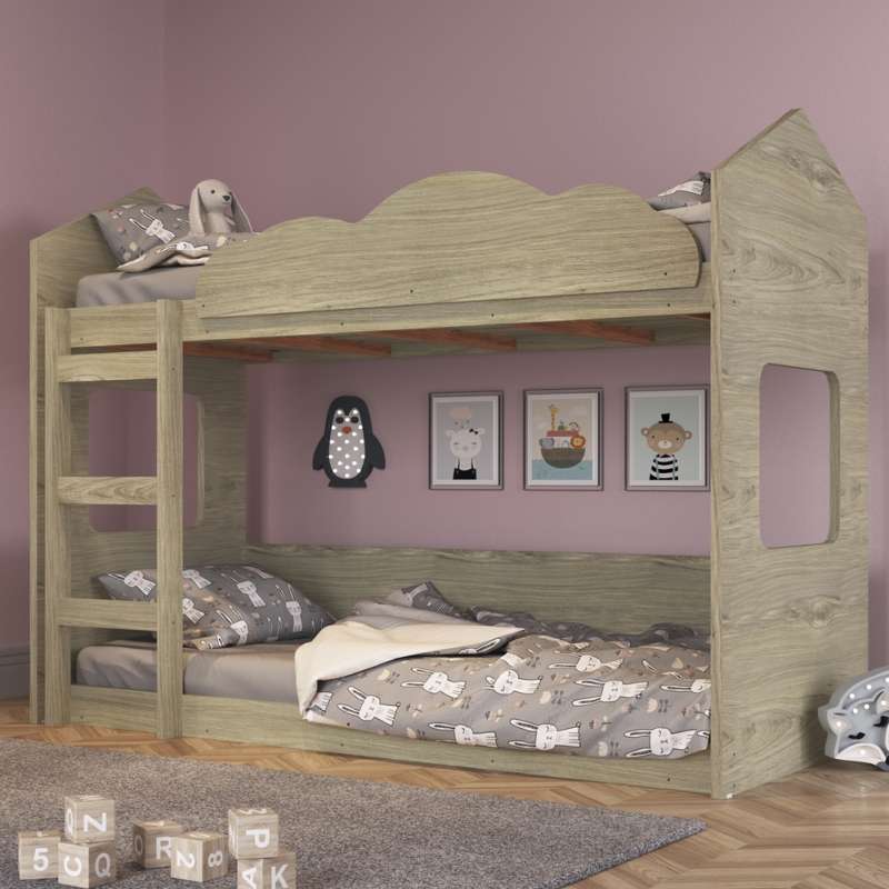 Beliche Casinha Montessoriana Montreal Carvalho Completa Móveis - Carvalho