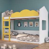 Beliche Montessoriano Montreal Branco e Amarelo Completa Móveis Beliche Montessoriano Montreal Branco e Amarelo Completa Móveis