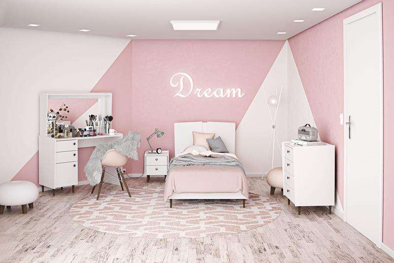 Cama de Solteiro Retrô Luisiana Branco Politorno - Branco