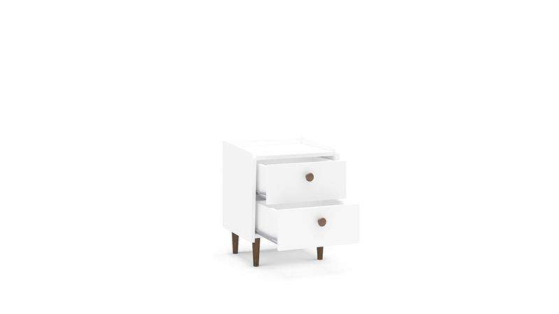 Mesa de Cabeceira Retrô Luisiana Branco Politorno - Branco