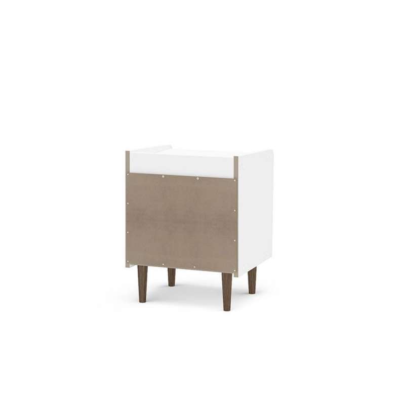 Mesa de Cabeceira Retrô Luisiana Branco Politorno - Branco