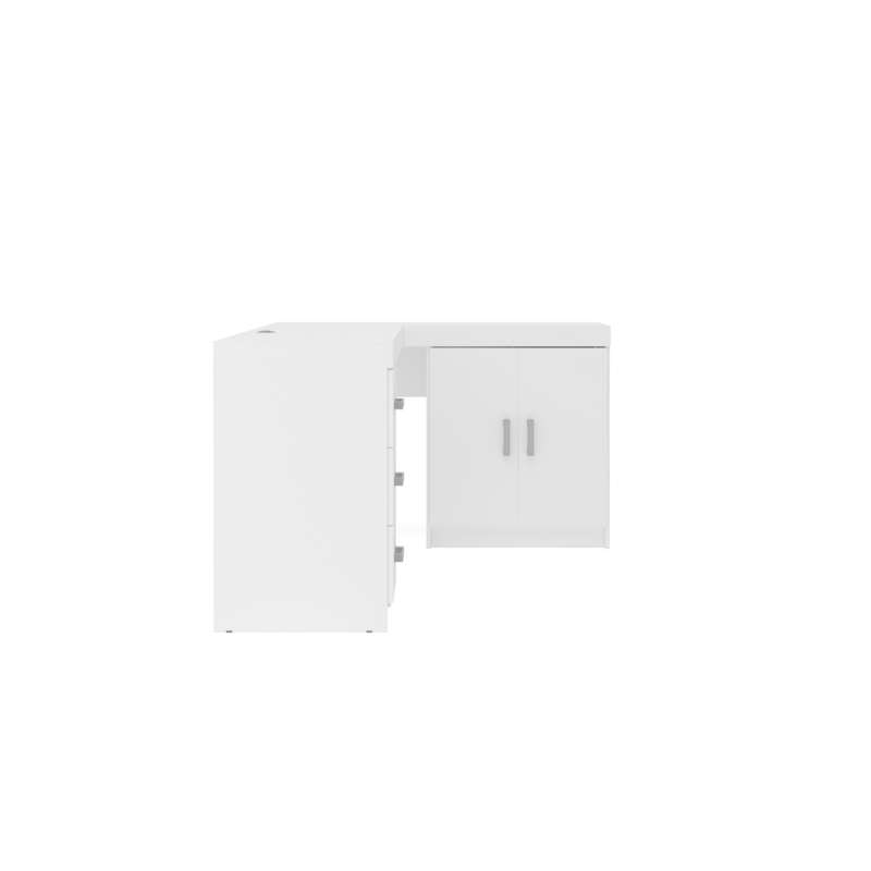 Mesa Espanha com Gavetas em Madeira Branco Politorno - Branco