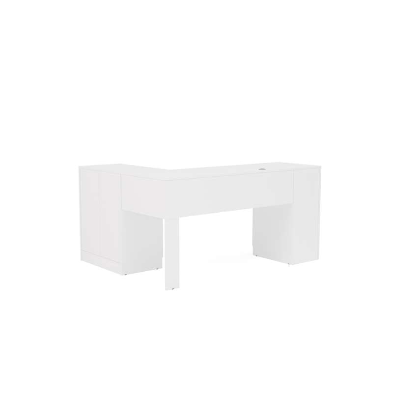 Mesa Espanha com Gavetas em Madeira Branco Politorno - Branco