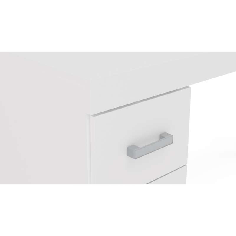 Mesa Espanha com Gavetas em Madeira Branco Politorno - Branco