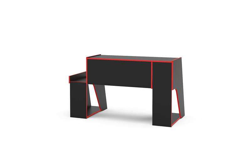 Mesa Gamer Kyoto Preto e Vermelha Politorno - Preto-Vermelho