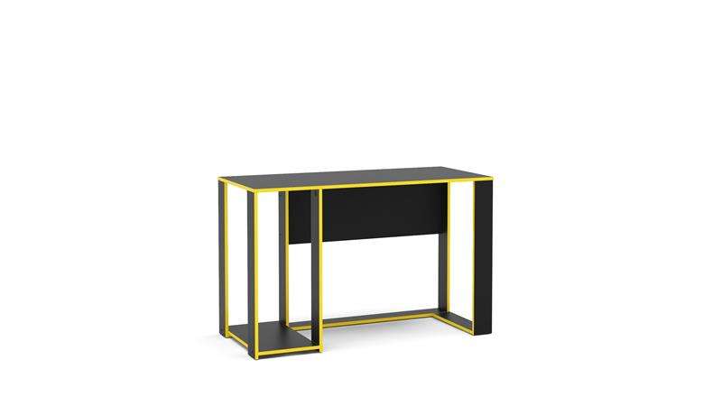 Mesa Gamer Singapura Preto e Amarelo Politorno - Preto-Amarelo