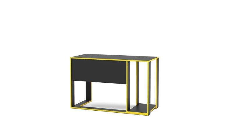 Mesa Gamer Singapura Preto e Amarelo Politorno - Preto-Amarelo