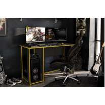 Mesa Gamer Singapura Preto e Amarelo Politorno Mesa Gamer Singapura Preto e Amarelo Politorno