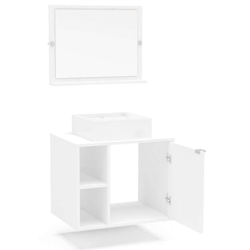 Gabinete com Espelho para banheiro Suzano Branco Politorno - Branco