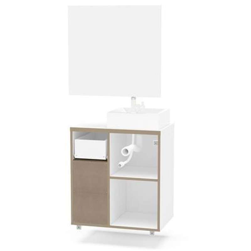 Gabinete com Espelho para Banheiro Macaé Branco Politorno - Branco