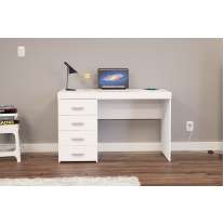 Mesa com Gavetas em Madeira Malta Branca Politorno